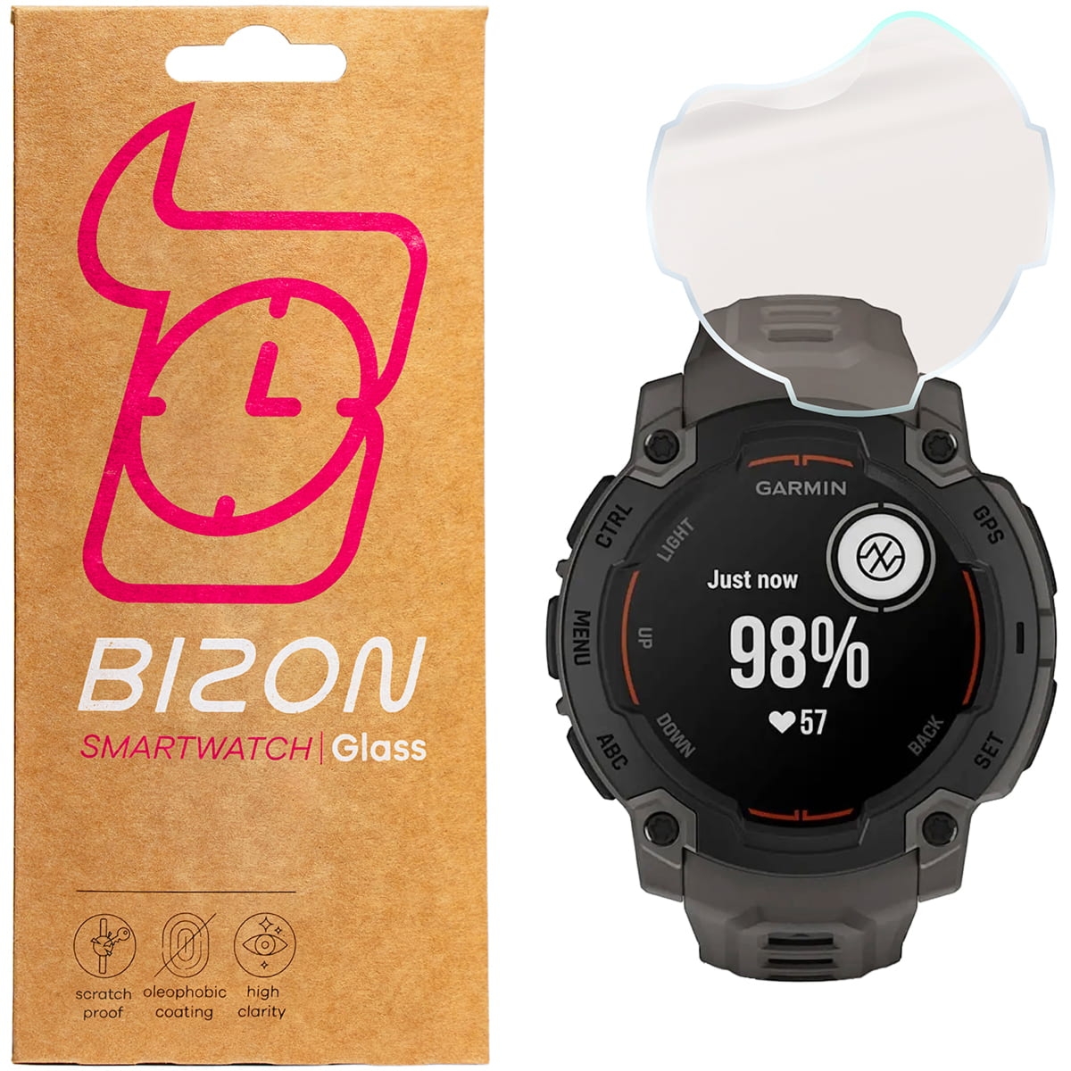 Folia matowa Bizon Watch Film Sun Duo do Garmin Instinct E 45 mm, 2 sztuki