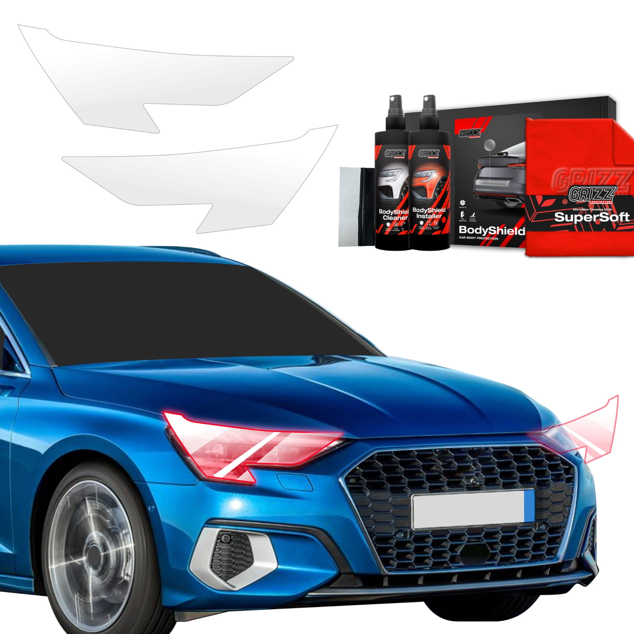 2w1 Folia ochronna na lampy Grizz Protector do Audi A3 8Y Sportback (2020-2023)