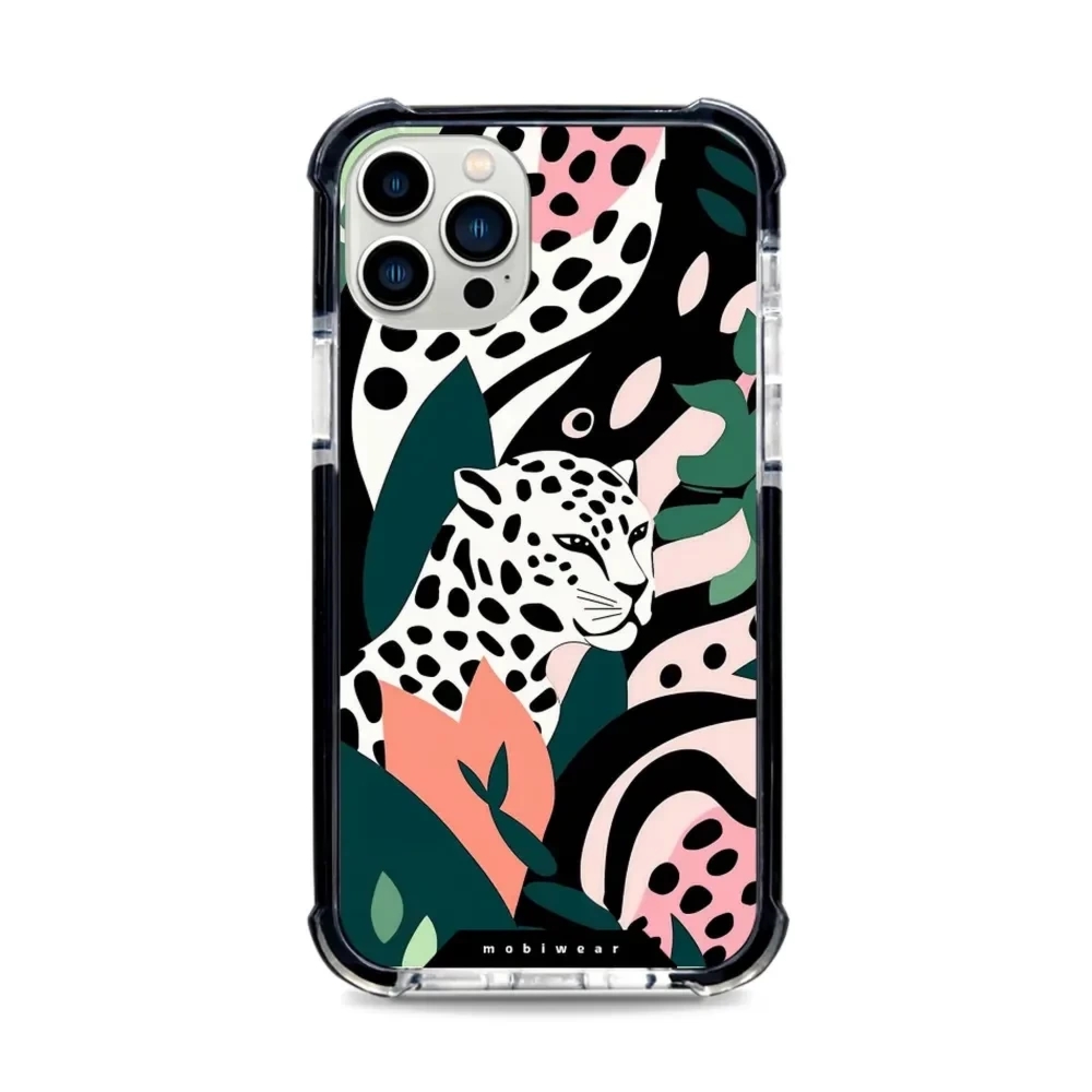 Etui ochronne do iPhone 12 Pro do MagSafe, Mobiwear Elite Bumper, tropikalny gepard