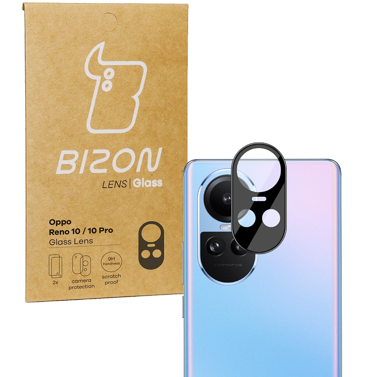 Image of Szkło na aparat Bizon Glass Silk Lens do Oppo Reno 10/10 Pro 5G, 2 sztuki