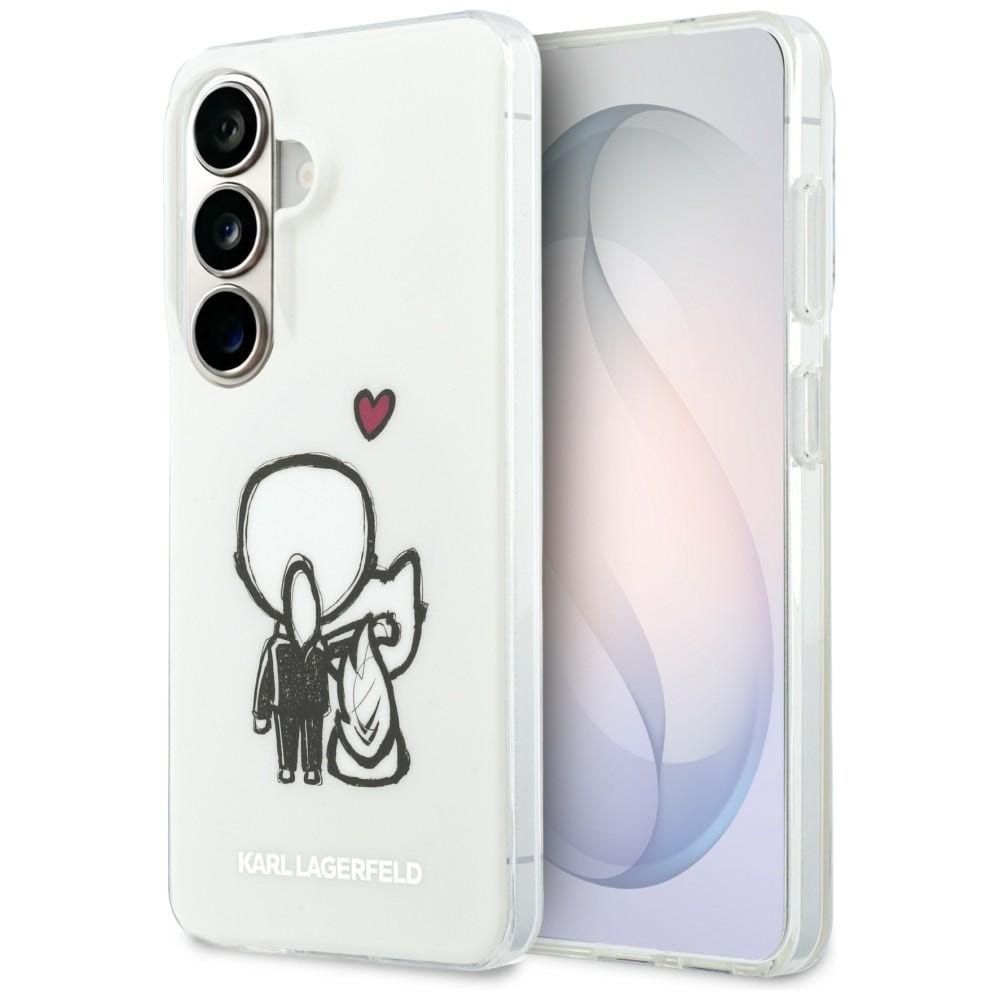Etui Karl Lagerfeld IML Print MagSafe Karl & Choupette do Galaxy S26, przezroczyste z projektantem i Choupette