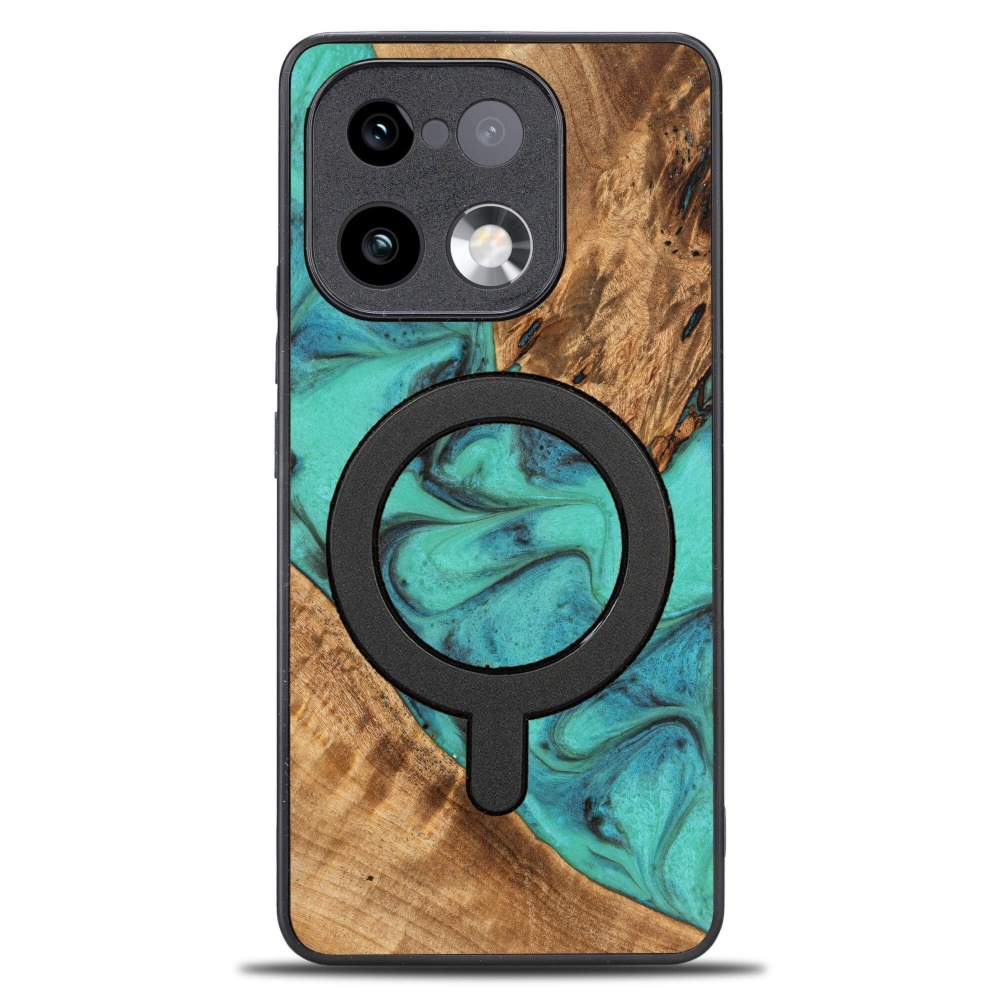 Drewniane etui do Realme 16 Pro 5G, Bewood Unique Turquoise do MagSafe