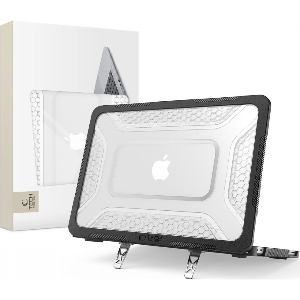 Etui pancerne Tech-Protect Kevlar Pro do Macbook Neo 13 2026, czarno / przezroczyste