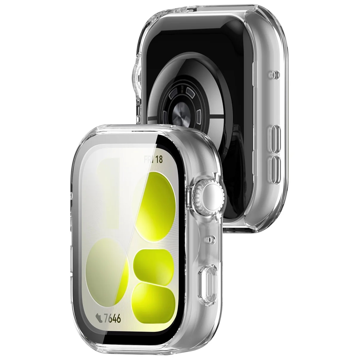 Etui ze szkłem do zegarka Bizon Case Watch Adamo do Huawei Watch Fit 5, przezroczyste