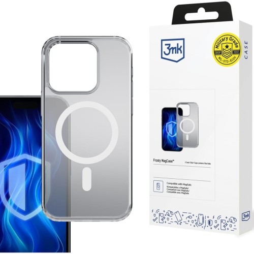 Image of Etui 3mk Frosty MagCase do iPhone 16 Pro, półprzezroczyste z białym