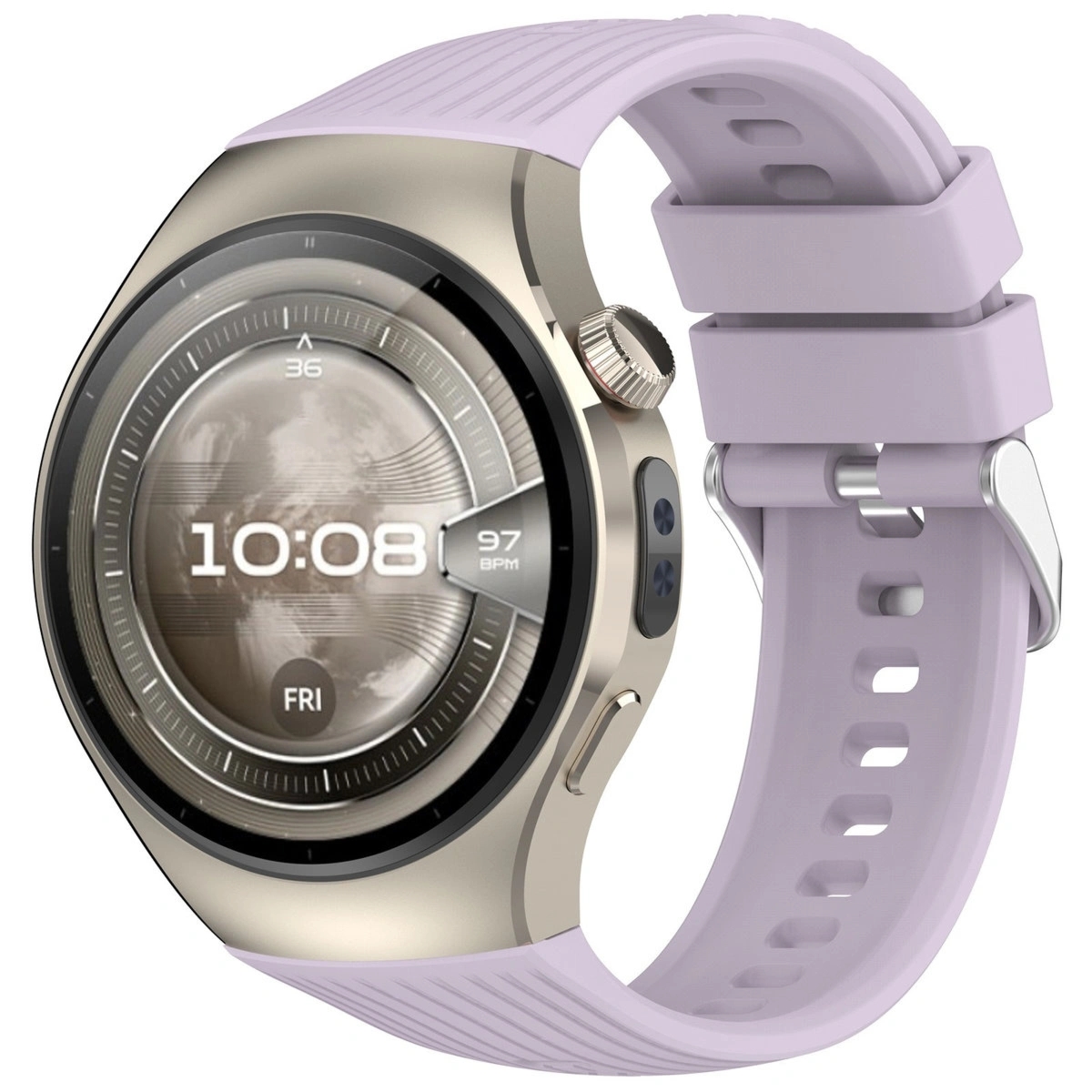Silikonowy pasek Bizon Strap Watch Silicone T do Huawei Watch 5 46 mm, fioletowy