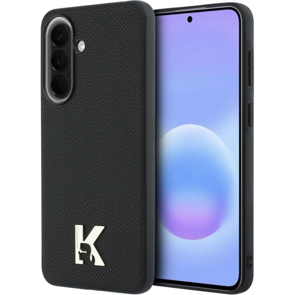 Etui Karl Lagerfeld Hardcase Leather do Galaxy A57 5G, czarne z logo K