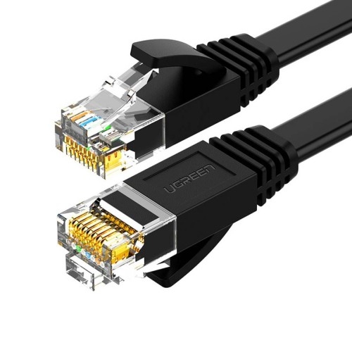 Image of Kabel sieciowy płaski LAN Ethernet Ugreen RJ45 Cat 6 UTP, 1000Mbps, 2m, czarny