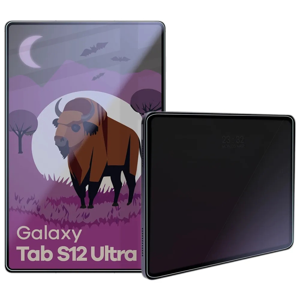 Prywatyzujące szkło hybrydowe Bizon Tab Hybrid Shadow do Galaxy Tab S12 Ultra, matowe