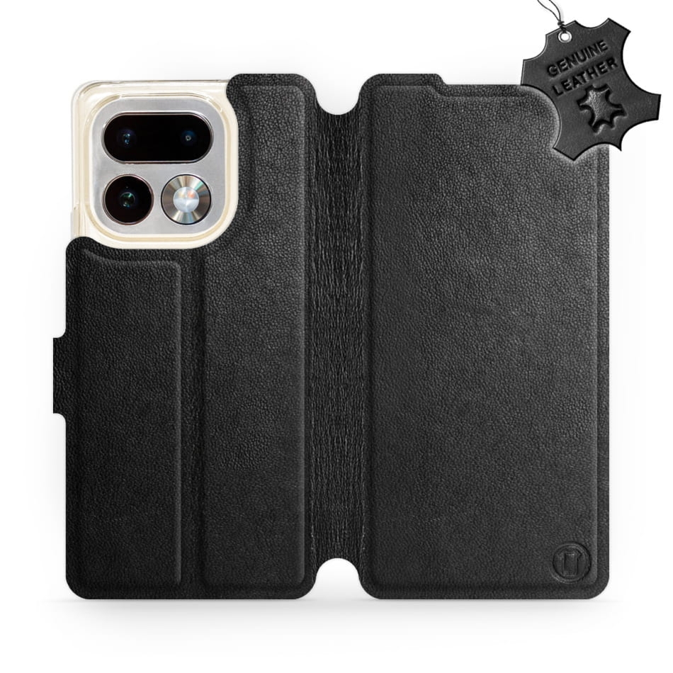 Etui z naturalnej skóry do Realme 16 Pro Plus 5G, Mobiwear Leather, czarne
