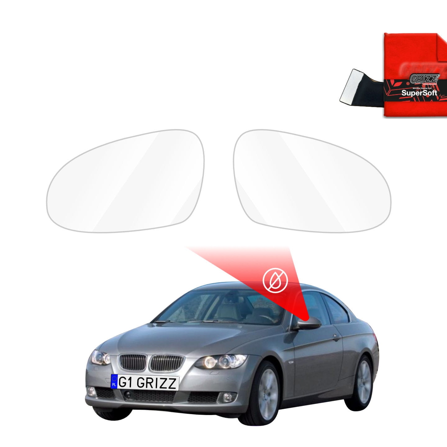 Folia przeciwdeszczowa Grizz Protector na lusterka do BMW 3 E92 Coupe Pre-LCI (2006-2010)