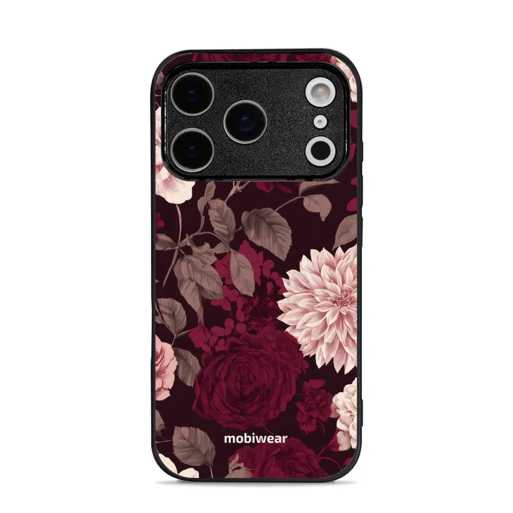 Etui ochronne do iPhone 17 Pro, Mobiwear Glossy Case, wino i dalie