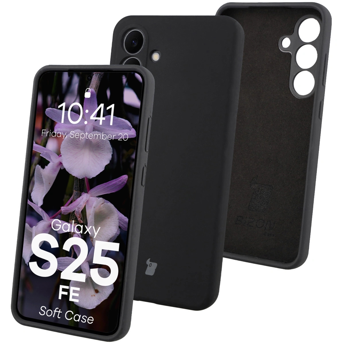 Silikonowe etui Bizon Soft Case do Galaxy S25 FE, czarne