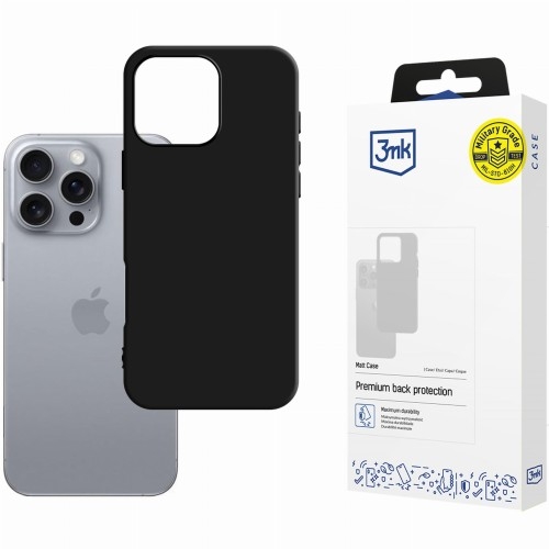 Image of Etui 3mk Matt Case do iPhone 16 Pro, czarne matowe