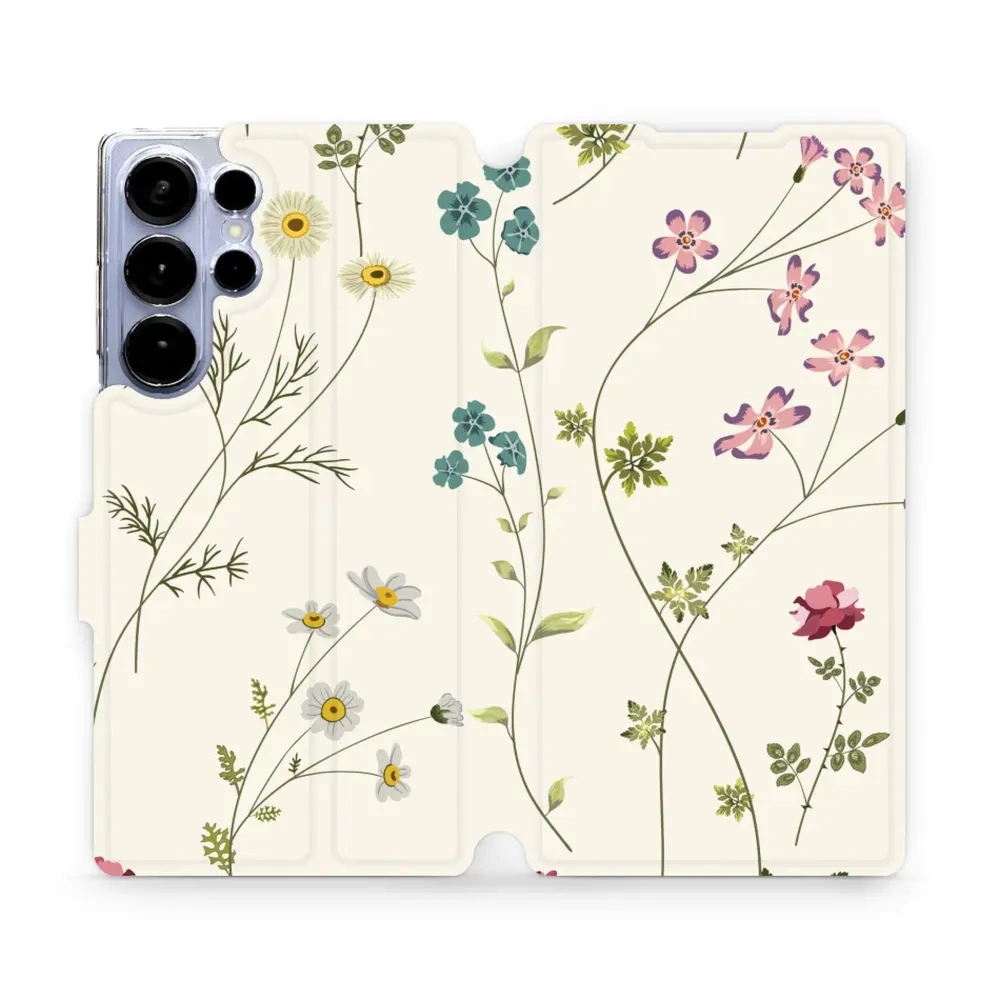 Etui z klapką do Galaxy S25 Ultra, Mobiwear Book, polne kwiaty