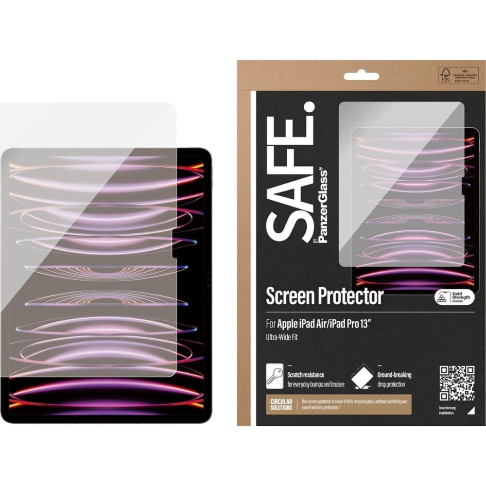 Szkło hartowane SAFE by PanzerGlass Ultra-Wide Fit do iPad Pro 13″ 2024 / iPad Air 13″ M4/M3/M2