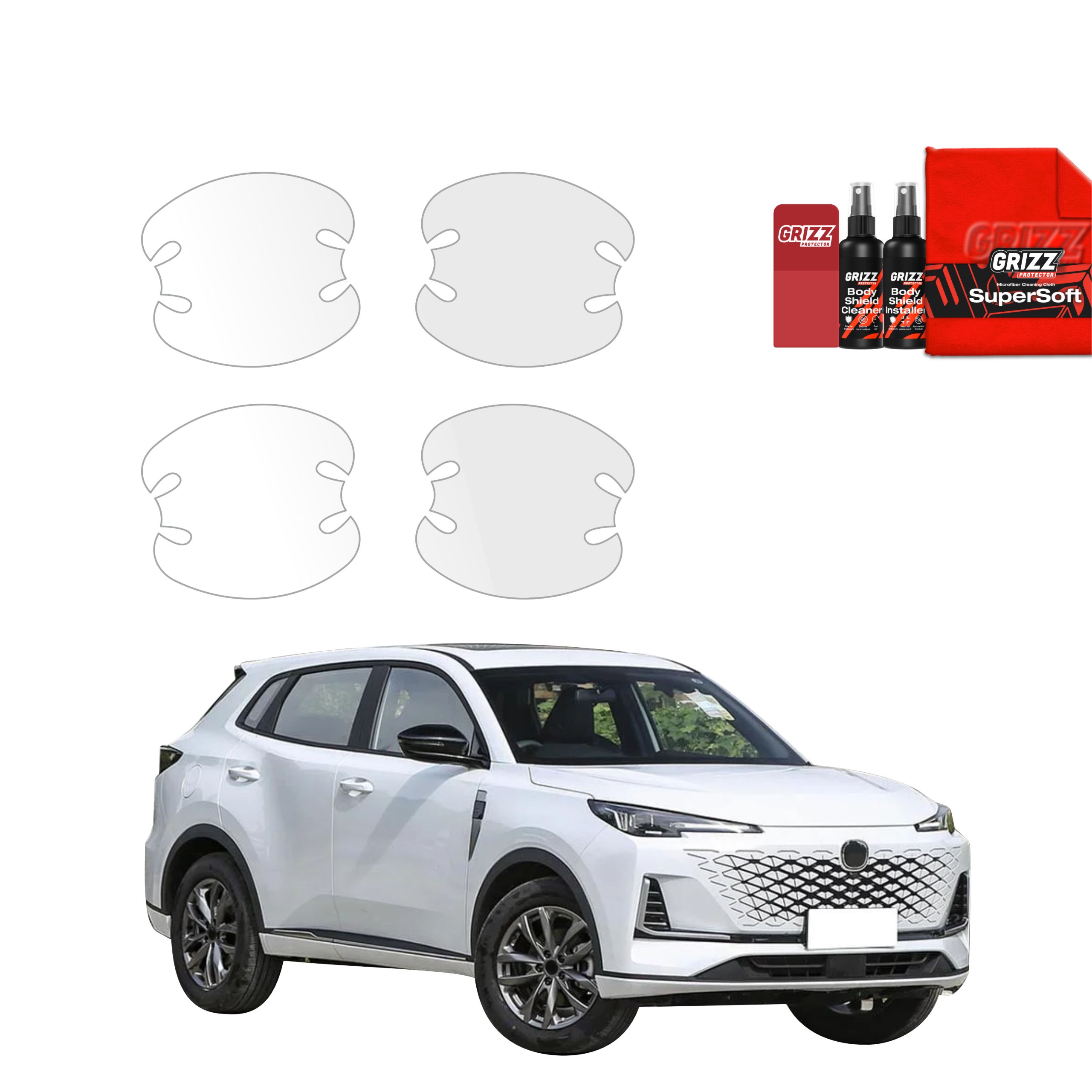 4w1 Bezbarwna folia ochronna Grizz Protector pod klamki Changan CS55 Plus (2026)