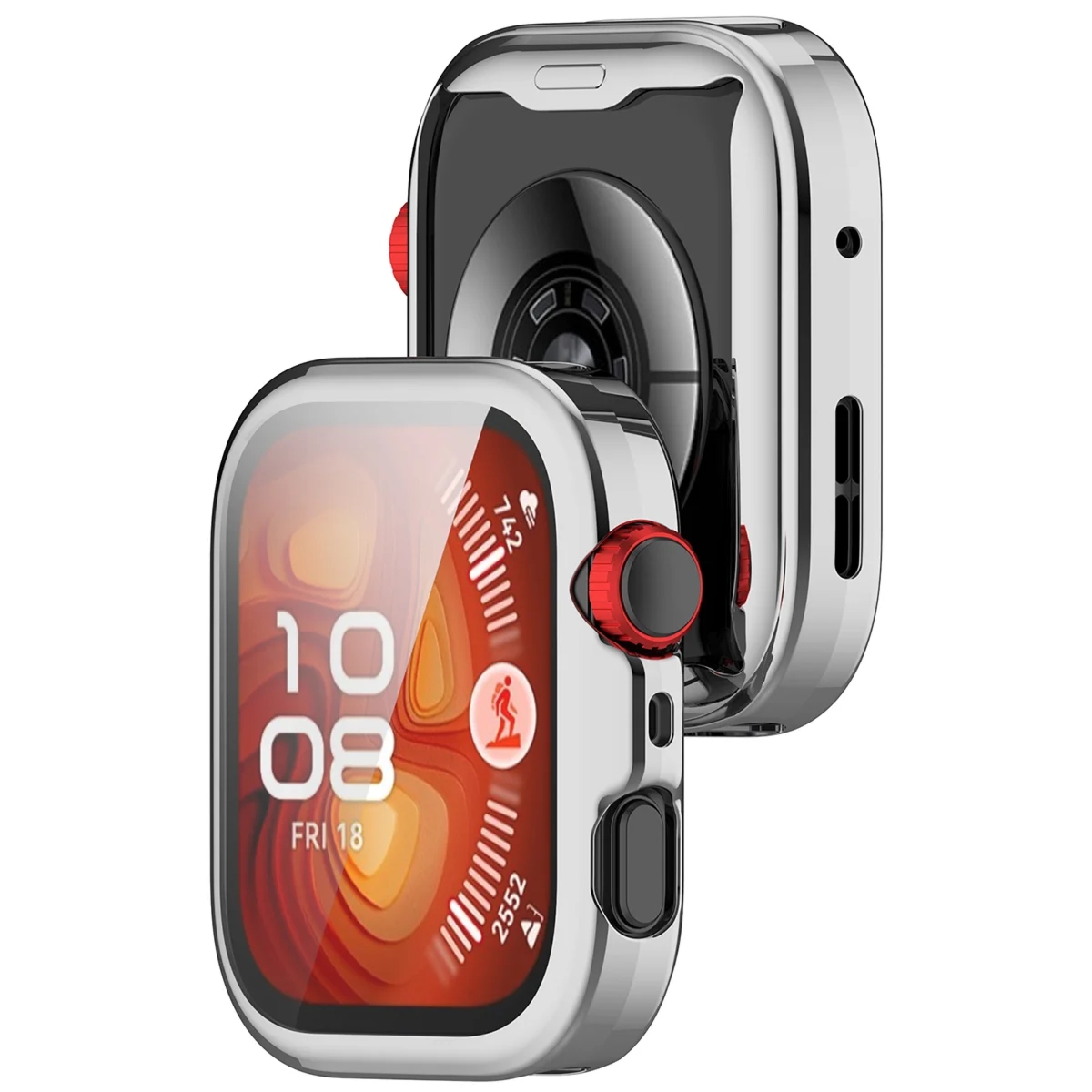 Etui z osłoną ekranu Bizon Case Watch Felipe do Huawei Watch Fit 5 Pro, srebrne