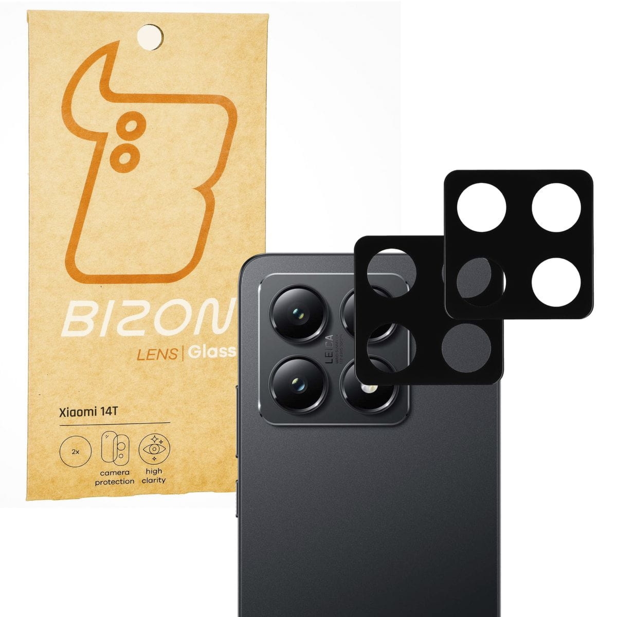 Szkło na aparat Bizon Glass Silk Lens do Xiaomi 14T, 2 sztuki