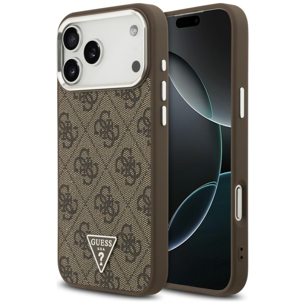 Etui Guess 4G Triangle Logo do iPhone 18 Pro Max / 17 Pro Max do MagSafe, brązowe