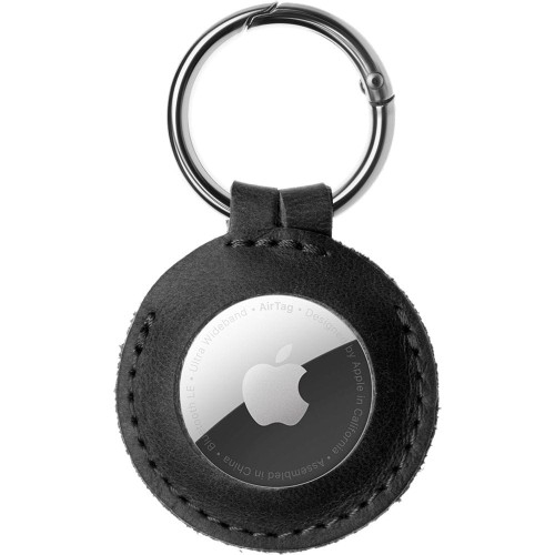 Image of Etui Fixed Leather Apple AirTag, czarne