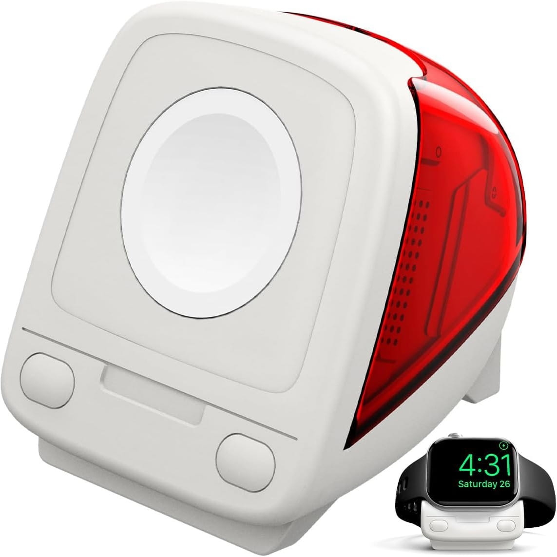 Image of Stacja dokująca, podstawka, stojak Spigen Classic C1 Stand do ładowarki Apple Watch, czerwona
