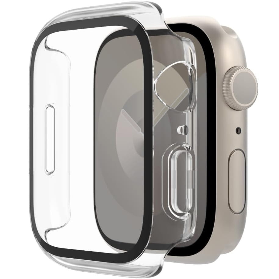 Etui + szkło Belkin SF TemperedCurve Treated 2w1 do Apple Watch 45/44 mm, przezroczysto-czarne