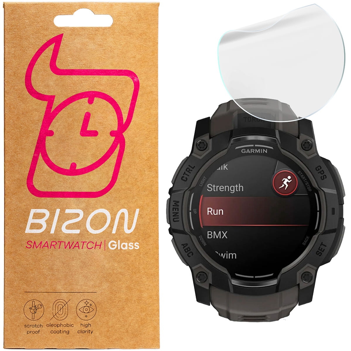 Folia hydrożelowa na ekran Bizon Watch Film Hydrogel Duo do Garmin Instinct 3 50 mm, 2 sztuki
