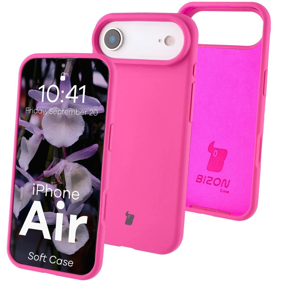Silikonowe etui Bizon Soft Case do iPhone Air, fuksja