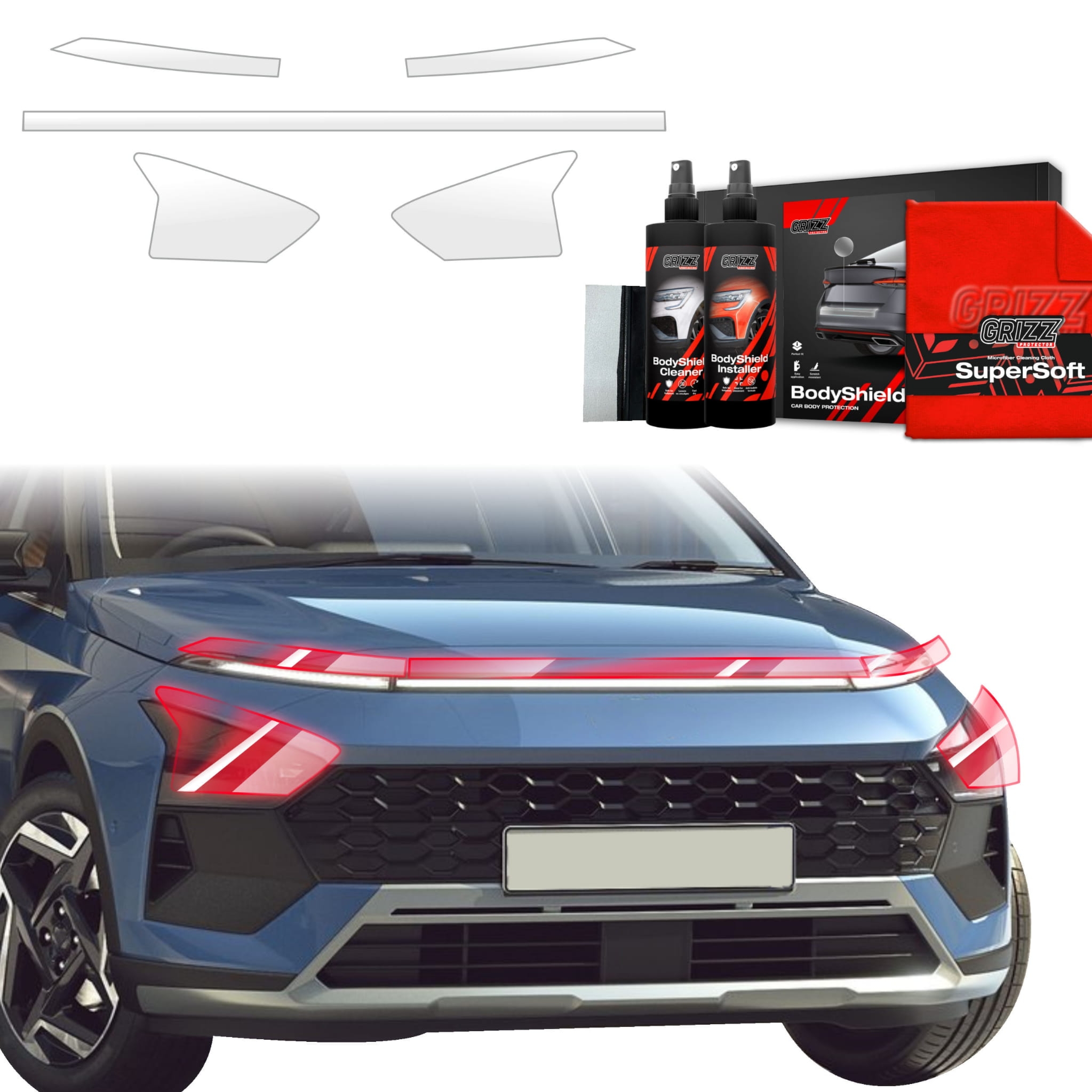 5w1 Folia ochronna Grizz Protector na lampy do Hyundai Bayon (2024-2026)
