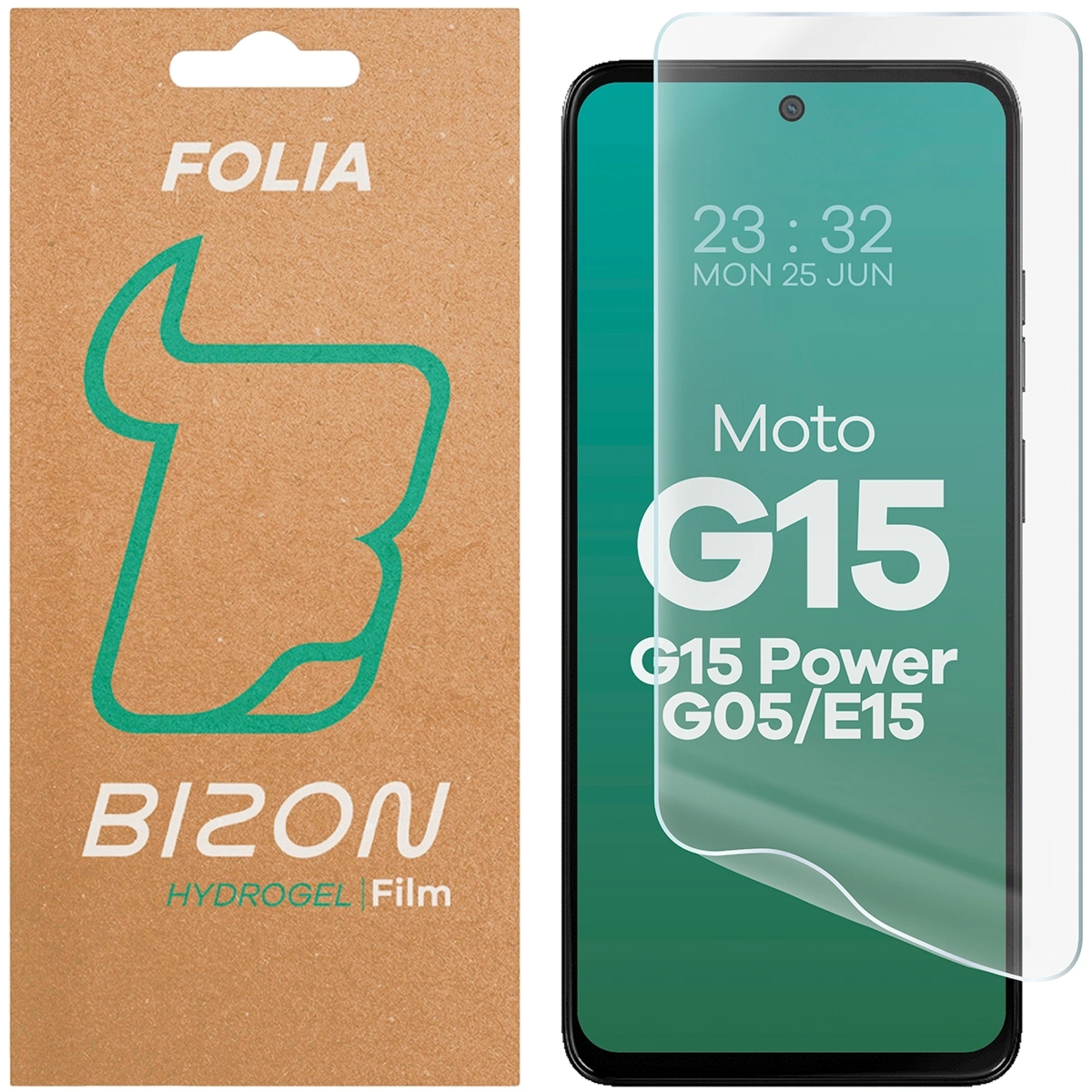 Folia hydrożelowa na ekran Bizon Film Hydrogel Front do Motorola Moto G15 / G15 Power / G05 / E15, 1 sztuka