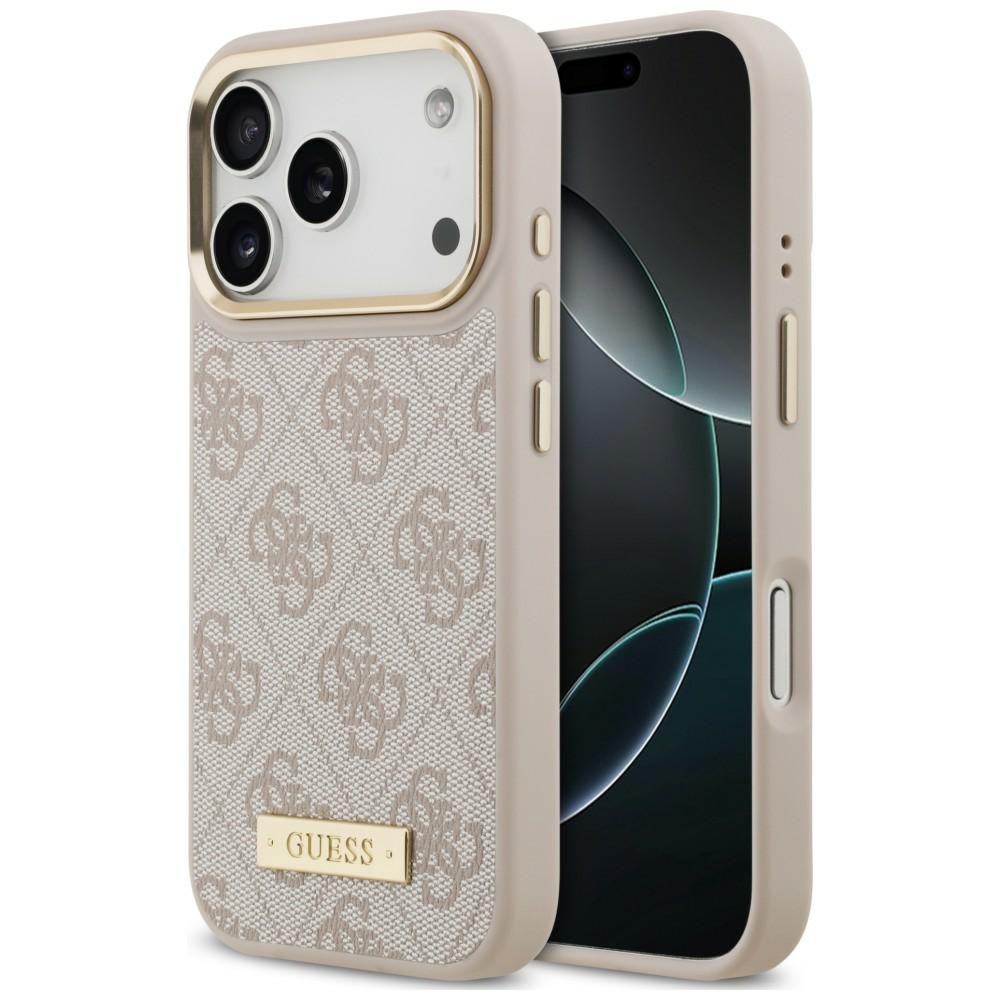 Etui Guess 4G Logo Plate do iPhone 18 Pro Max / 17 Pro Max, różowe