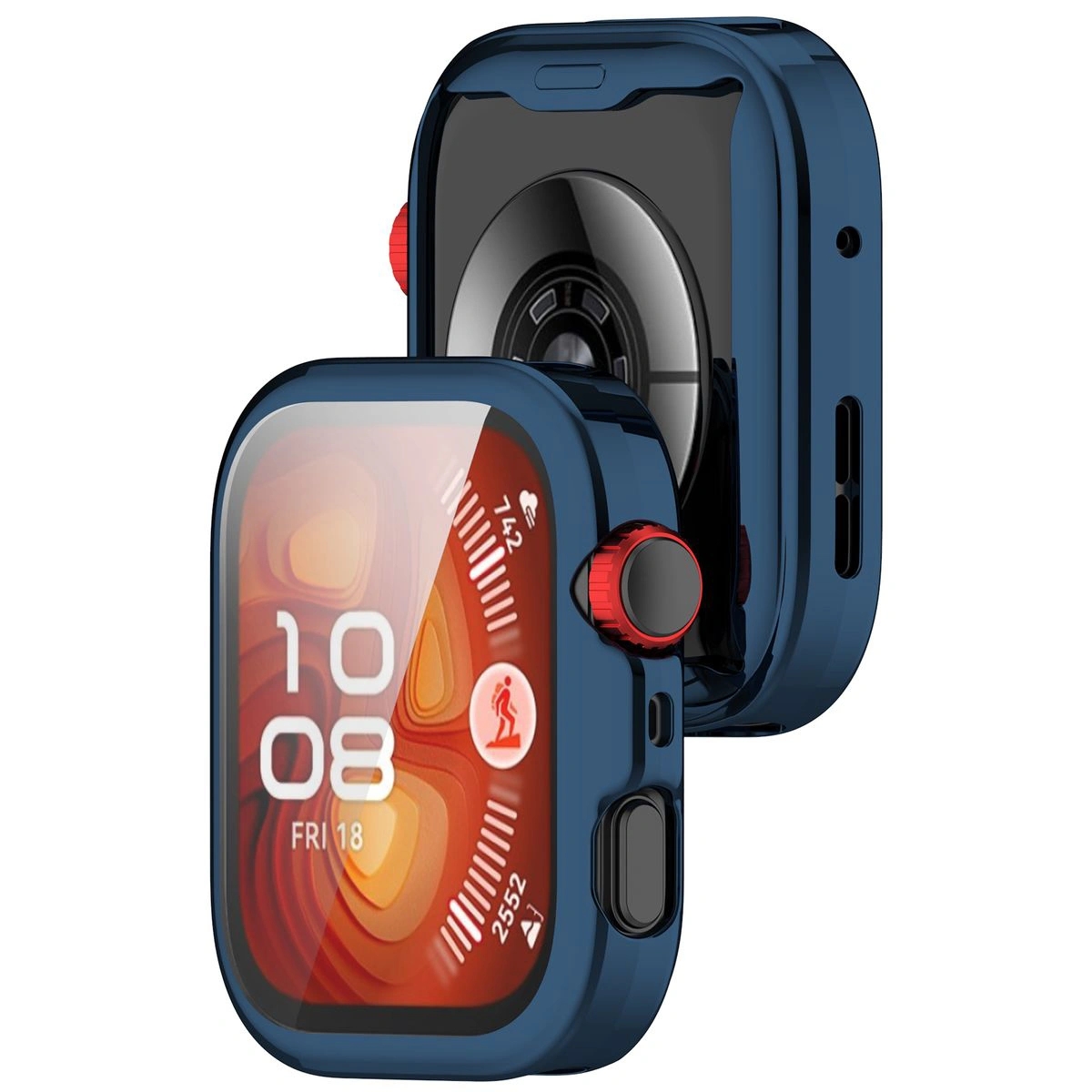 Image of Etui z osłoną ekranu Bizon Case Watch Felipe do Huawei Watch Fit 4, niebieskie
