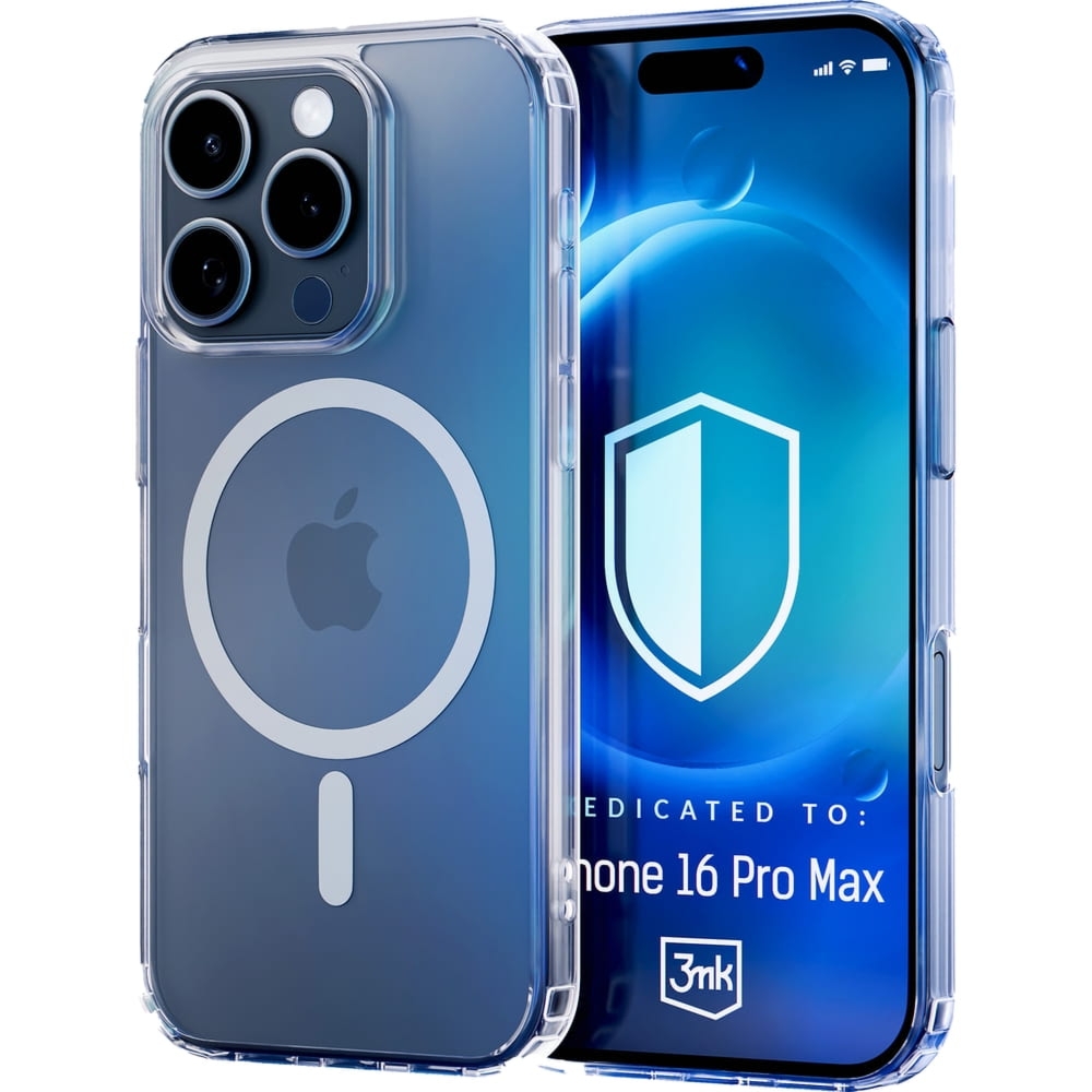 OUTLET: Etui 3mk MagCase do iPhone 16 Pro Max, przezroczysto-białe