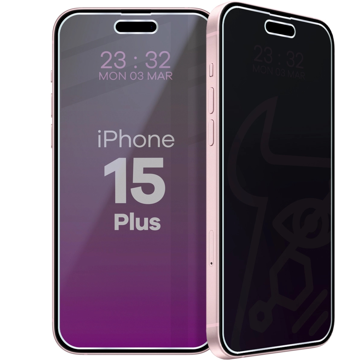 Prywatyzujące szkło hybrydowe Bizon Hybrid Shadow do iPhone 15 Plus, matowe