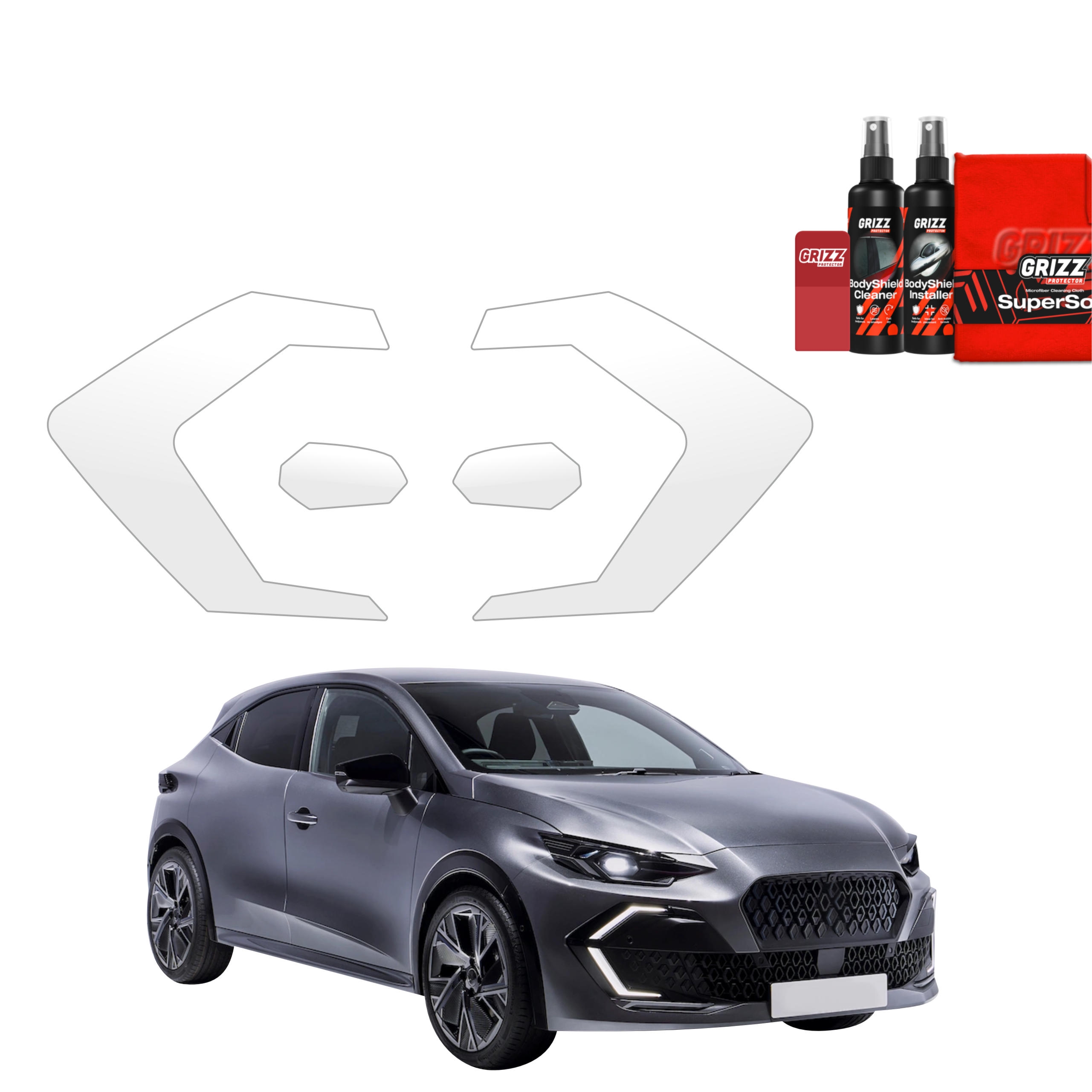 4w1 Bezbarwna folia ochronna Grizz Protector na lampy Renault Clio 6 (2026)