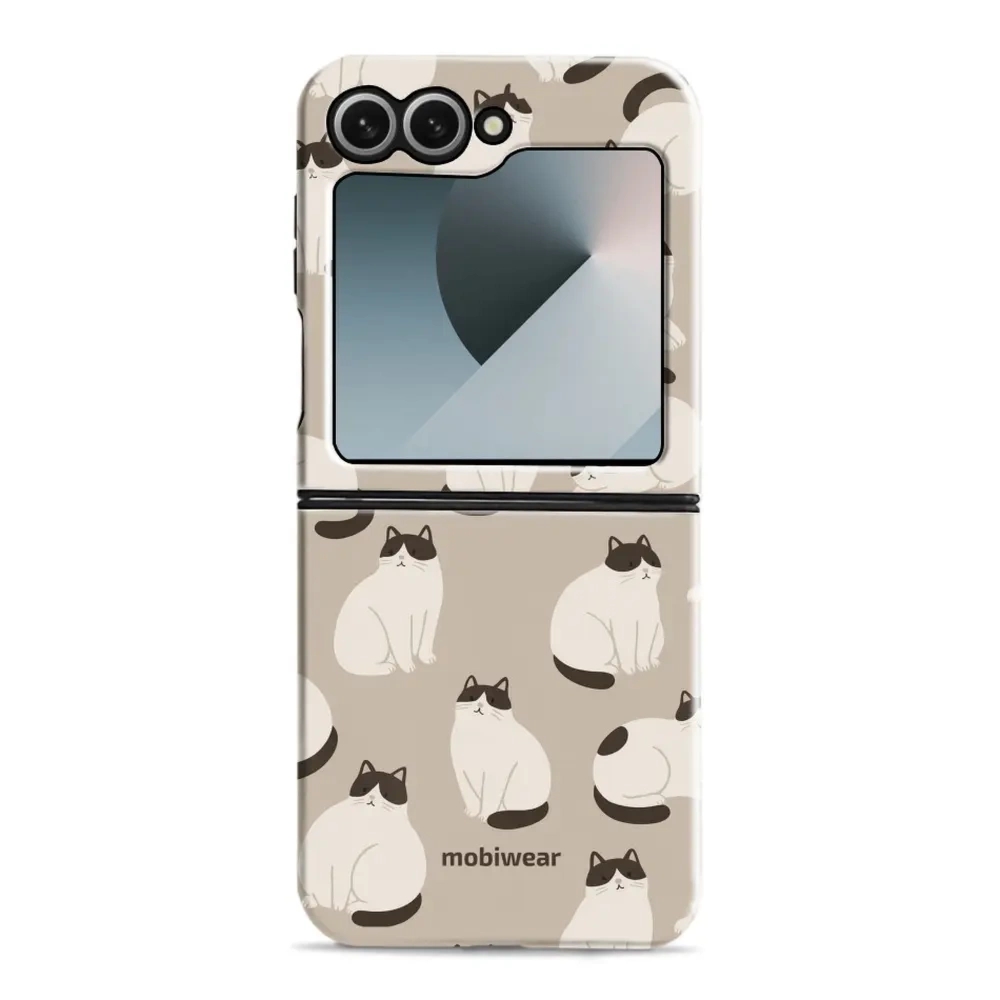 Etui ochronne do Galaxy Z Flip6, Mobiwear Elite Pro, kawa miau