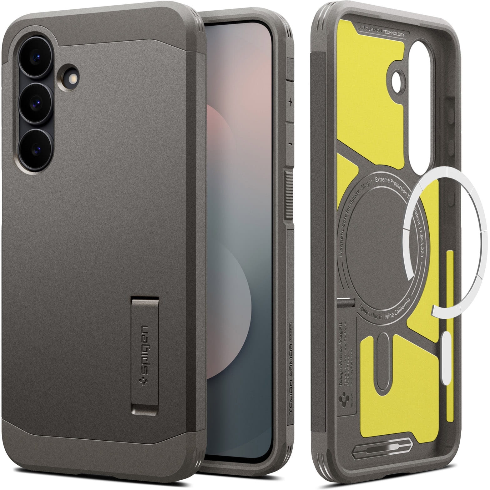 Etui Spigen Tough Armor Mag do MagSafe do Galaxy S25 FE, szare