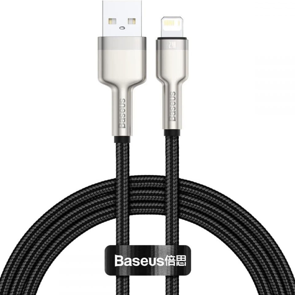 OUTLET: Kabel Baseus Cafule Metal USB-A do Lightning 2.4A 1m, czarny
