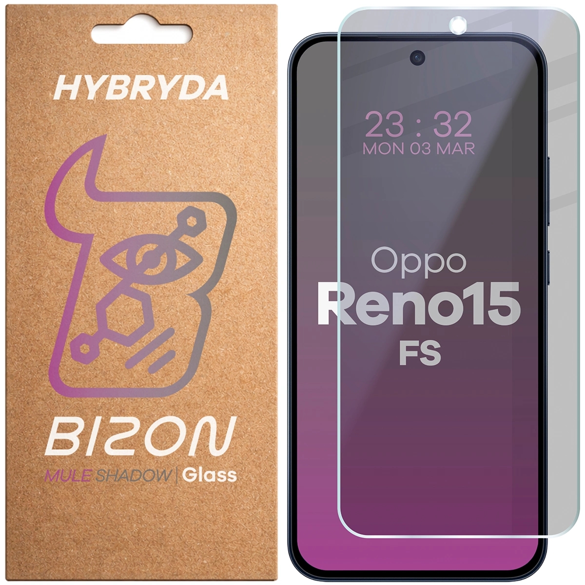 Prywatyzujące szkło hybrydowe Bizon Hybrid Shadow do Oppo Reno 15 FS, matowe