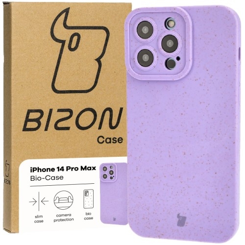 Image of Ekologiczne etui Bizon Bio-Case do iPhone 14 Pro Max, fioletowe