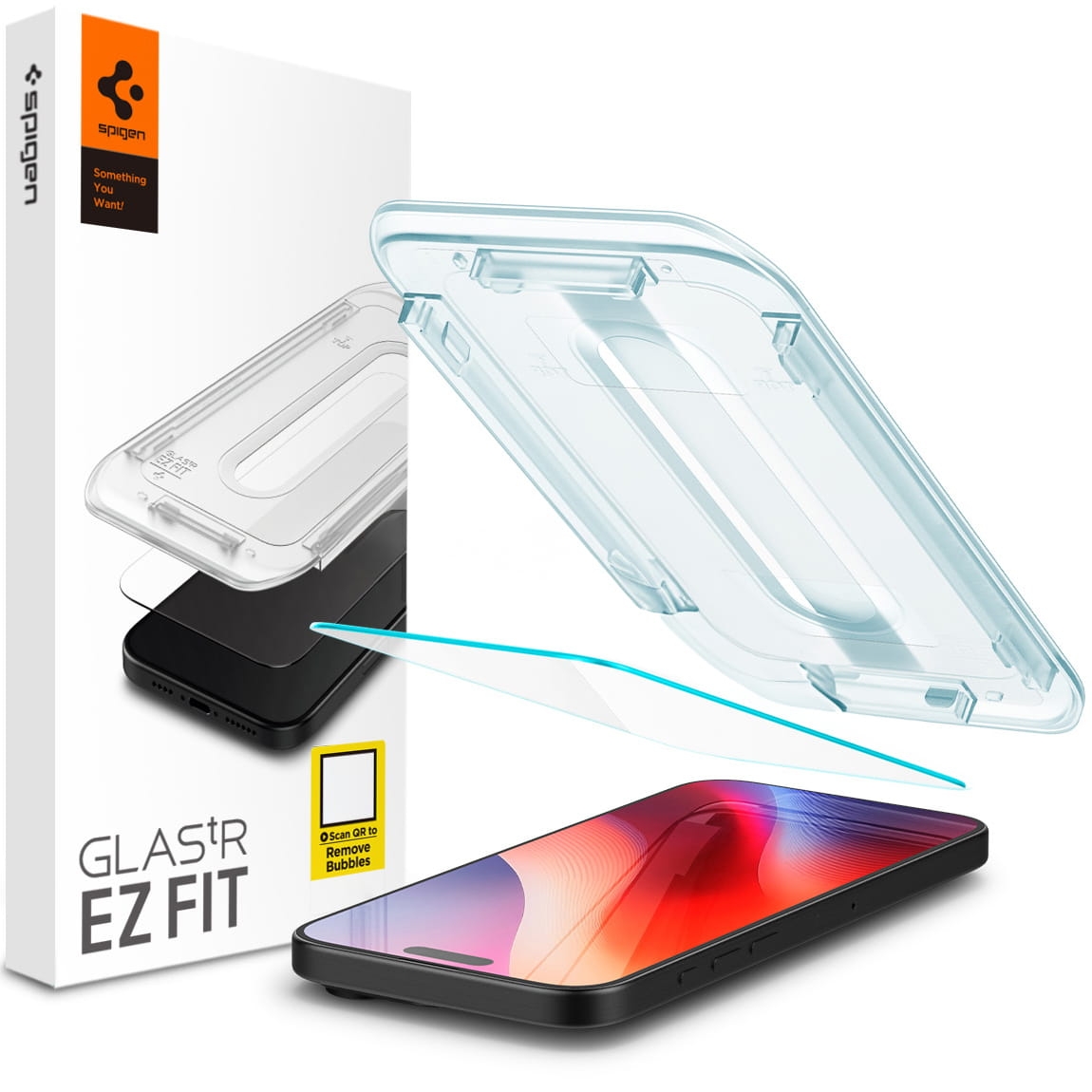 Image of OUTLET: Szkło do etui + Aplikator Spigen Glas.tR EZ Fit 1-Pack do iPhone 16 Pro Max
