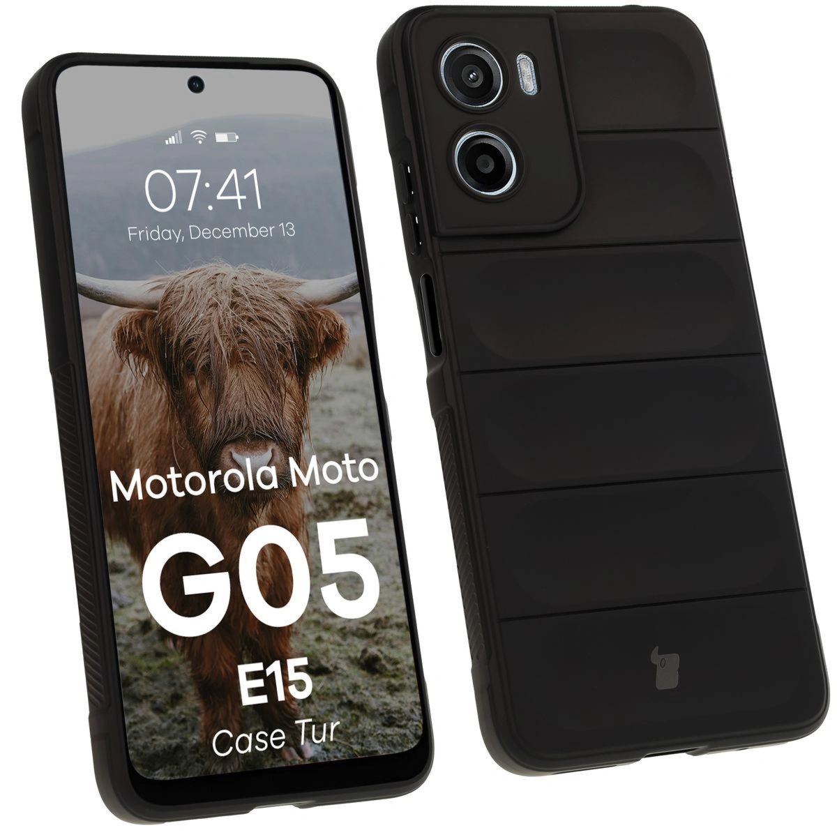 Pancerne etui Bizon Case Tur do Motorola Moto G05 / E15, czarne