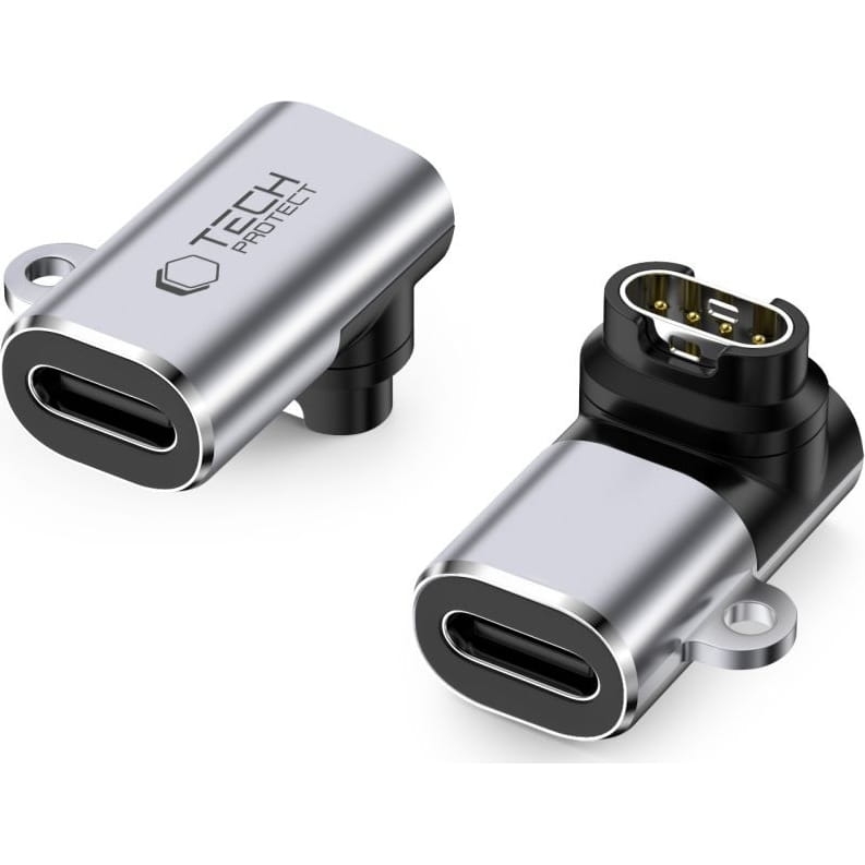 Image of Adapter kątowy USB-C do Garmin Watch, Tech-Protect UltraBoost, 5W, USB 2.0, szary