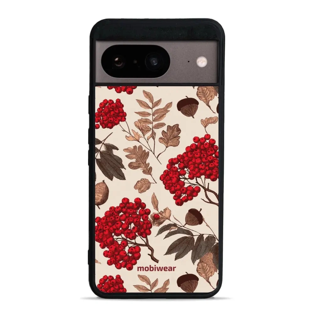 Etui ochronne do Google Pixel 8, Mobiwear Glossy Case, jarzębina na ecru