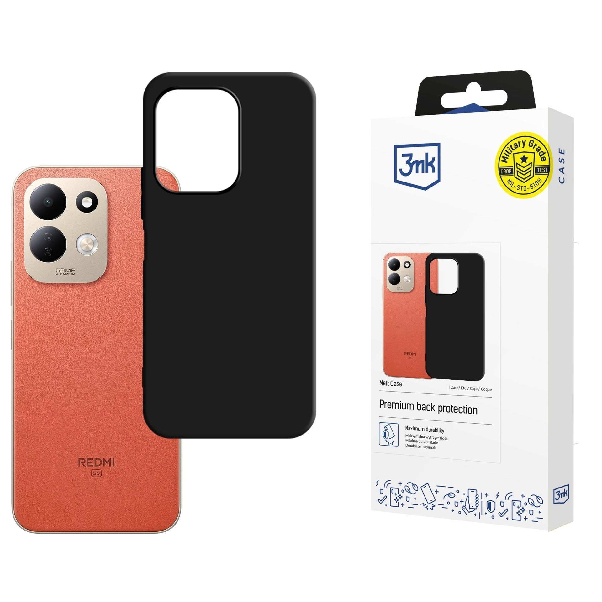 Etui 3mk Matt Case do Xiaomi Redmi 17 5G / 4G, czarne matowe