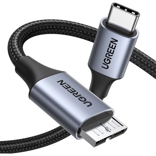 Image of Kabel Ugreen USB-C do Micro USB-B 3.0, 3A, 5Gb/s, 0.5 m, szary