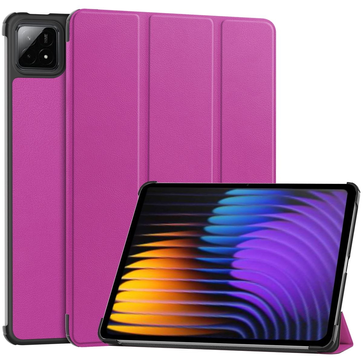 Image of Etui z klapką Bizon Case Tab Croc do Xiaomi Pad 7 / 7 Pro, fioletowe