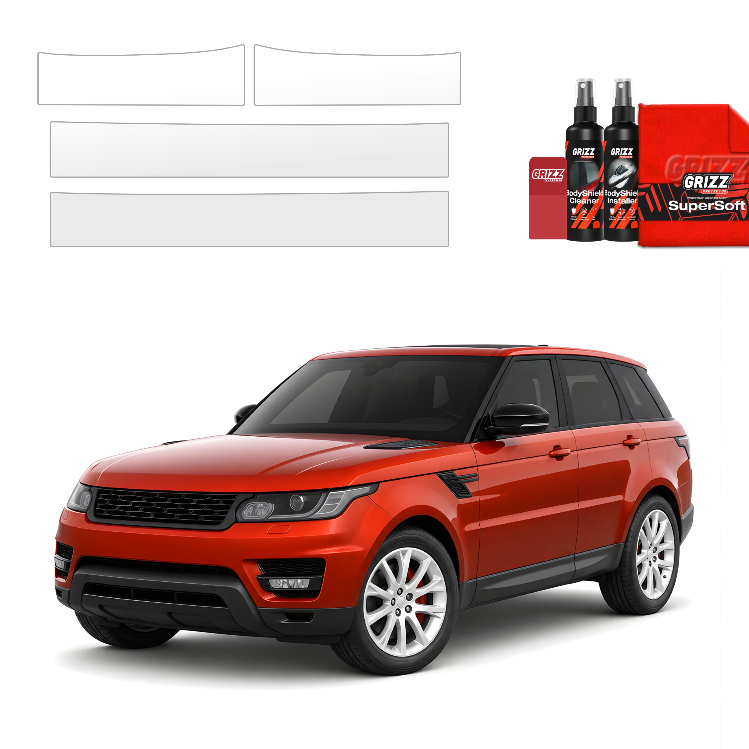 4w1 Bezbarwna folia ochronna Grizz Protector na progi Range Rover Sport 2 (2013-2022)