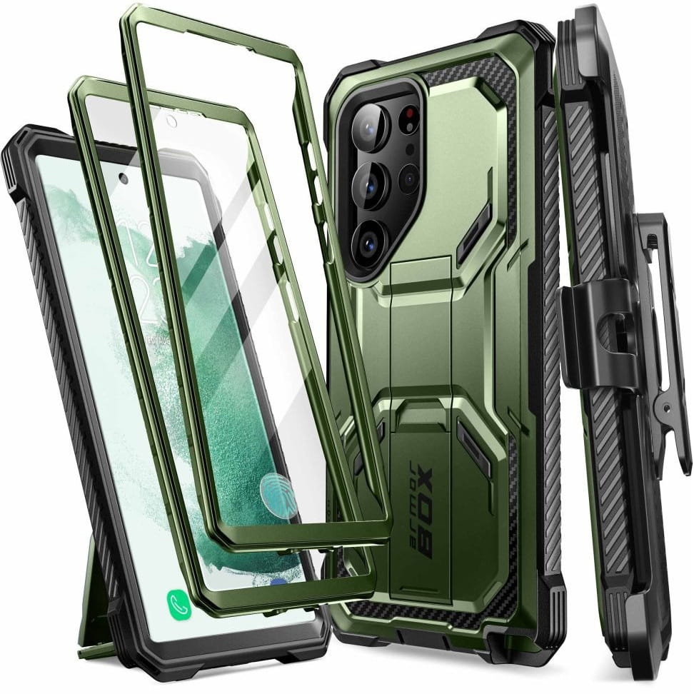 Image of OUTLET: Etui pancerne Supcase i-Blason Armorbox SP+noSP do Galaxy S23 Ultra 5G, zielone
